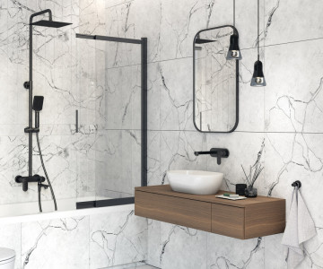 PRIZMA - Paravan pentru Cada 100x140 cm (Cod produs: KTJ_N73R) finisaj negru - Img 2