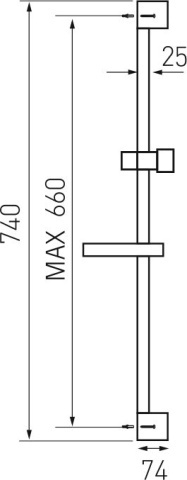 SLIDING SHOWER HOLDERS Suport reglabil pentru duş crom RAIL601,0 - Img 2