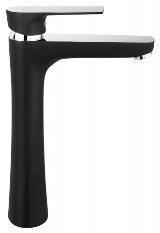 Square Black/Chrome - baterie stativă pentru lavoar înalt - BAQ2LBLC - Ferro - Img 1