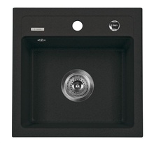 ZORBA SINK ONE BOWL WITHOUT DRAINER WITH FITTING, GRAPHITE GRANITE ZQZ_2103
