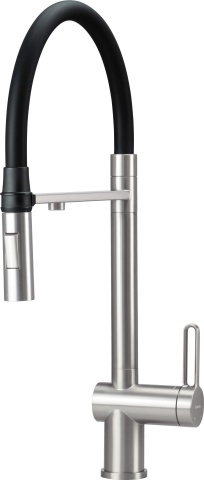 🚰 Baterie bucătărie MAGNETIC, cu racord filtru de apă & pipă flexibilă finisaj: Otel slefuit – Cod BRM_F75M - Img 1
