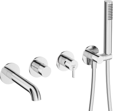 🛁 Baterie cadă încastrată SILIA, cu set de duș, finisaj cromat – Cod BQS_018P - Img 1
