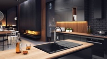 ANDANTE GRAPHITE GRANITE SINK ONE BOWL WITH DRAINER WITH FITTING ZQN_2113 - Img 3
