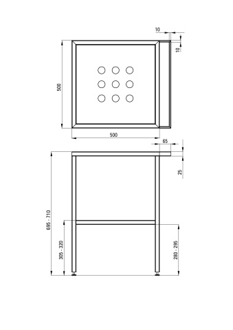 Consolă de baie de sine stătătoare - 56,5x50 cm Finisaj: CST_X50A - Img 2