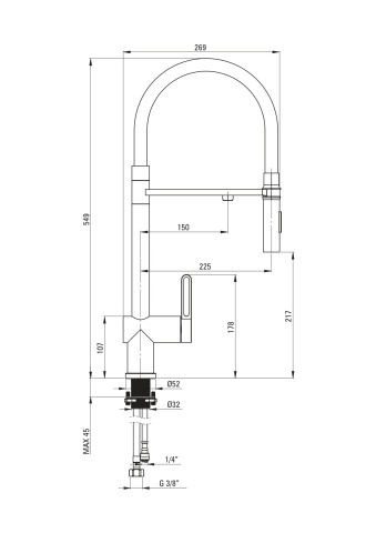 Magnetic Baterie pentru bucătărie, cu kit de filtrare a apei, cu pipă elastică BRMFC75M - Img 2