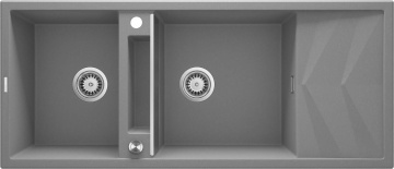 Magnetic Chiuvetă magnetică din granit, 2-cuve cu picurător Finisaj: Antracit ZRM_S213 - Img 1