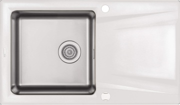 Prime Chiuvetă granit-inox, 1-cuvă cu picurător Finisaj: Alb ZSR_A113