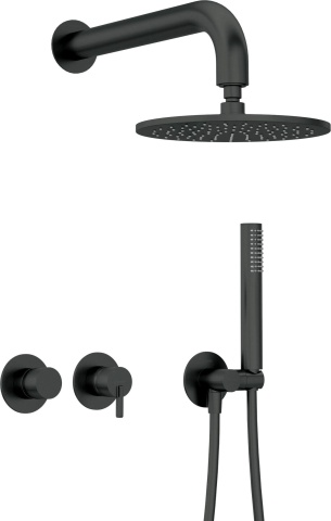 Silia - Set de duș încastrat cu baterie orizontală NQS_N0YK Finisaj: negru - Img 1