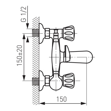 STANDARD Baterie perete cadă-duș cu accesorii crom BST11 - Img 2