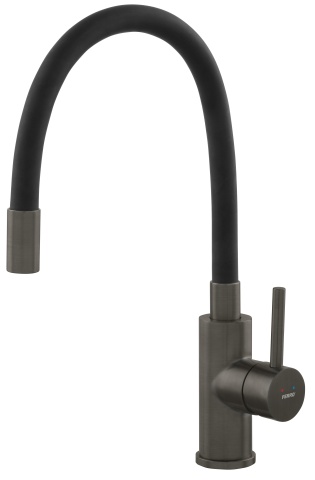 ZUMBA Baterie stativă bucătărie cu pipă flexibilă gun metal BZA4BSSGM