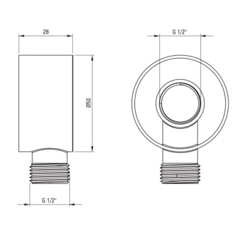 🔗 Cot conector pentru furtun, rotund, finisaj auriu periat – Cod NAC_R54K - Img 2