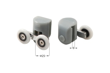 🚪 Role superioare duble pentru sticlă de 6 mm – Set 2 buc. – FI 25 mm – Cod XKCA1RU04 - Img 2