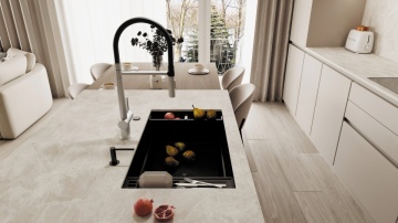 🚰 Baterie bucătărie MAGNETIC, cu racord filtru de apă & pipă flexibilă finisaj: Otel slefuit – Cod BRM_F75M - Img 4