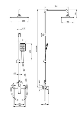 🚿 Pălărie de duș TUBO, cu baterie, reglabilă, finisaj cromat – Cod NUT_04XM - Img 2