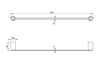 🛁 Agățătoare pentru prosoape ARNIKA, montare pe perete, finisaj titan – Cod ADA_D621 - Img 2