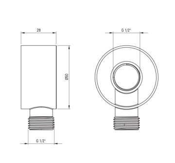 CASCADA Cot conector pentru furtun, rotund NAC_C54K Finisaj: Bronz periat - Img 2