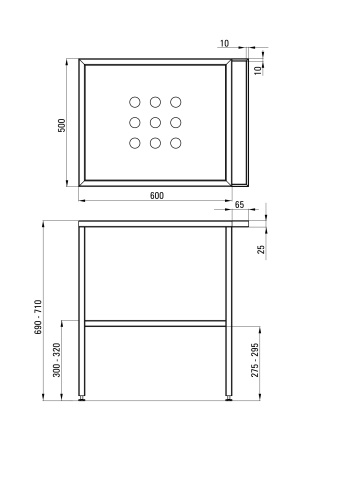 Consolă de baie de sine stătătoare - 66,5x50 cm Finisaj: CST_X60A - Img 2