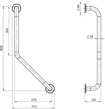 METALIA HELP Mâner susținere, 400x400 mm alb R66404,11 - Img 2