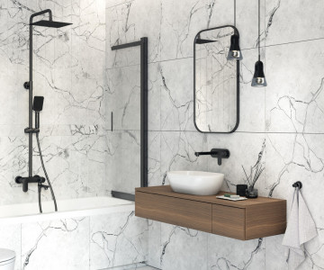 PRIZMA - Paravan pentru Cada 100x140 cm (Cod produs: KTJ_N73R) finisaj negru - Img 4