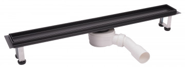 Rigolă duș liniară pentru plăci ceramice, negru - 70 cm - OLP1-70-BL - Ferro - Img 1