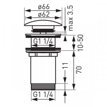 Rotondo - ventil click-clack D1 1/4” - S285B-BL-B - Ferro - Img 2