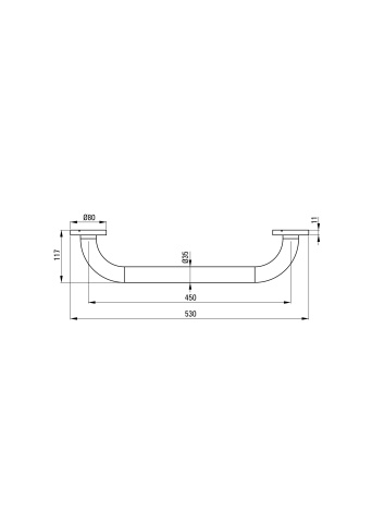 Vital Bară de susținere cu montare pe perete - 45 cm Finisaj: Oțel periat NIV_041B - Img 2