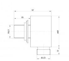 🔗 Cot conector pentru furtun CASCADA, rotund, finisaj cromat – Cod NAC_054K - Img 2