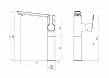 🚰 Baterie înaltă pentru chiuvetă ARIKA – Finisaj Titan – Cod BQA_D20K - Img 2