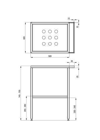 Consolă de baie de sine stătătoare - 56,5x40 cm Finisaj: CST_X50B - Img 2