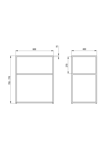 Correo Consolă de baie de sine stătătoare, modular - 60x40 cm CKC_N60A - Img 2
