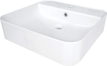Hiacynt New Lavoar ceramic, blat/montare pe perete, cu gaură pentru baterie Finisaj: Alb CDY_6U5W - Img 1