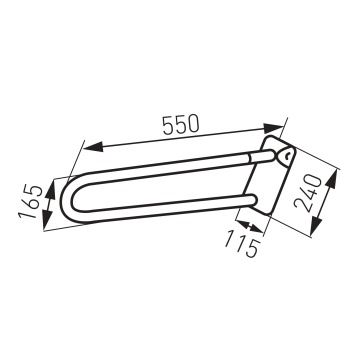 METALIA Mâner de susținere dublu, rabatabil, 572 mm alb R66550,11 - Img 2