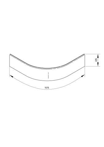 Plus Ii Capac pentru cădița de duș, semicerc, 90 cm Finisaj: Alb KTU_031O - Img 2