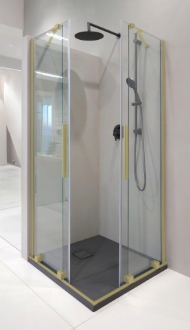 PRIZMA Cabină de duș, pătrata, 90x90 cm KPNRP09P09 Finisaj Auriu Periat 🚿✨ - Img 2
