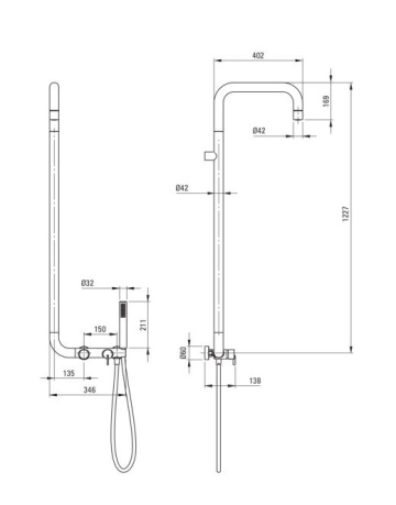 SILIA – Coloana de duș cu baterie de duș, finisaj Bronz periat (NQS_C4XM) 🚿✨ - Img 2