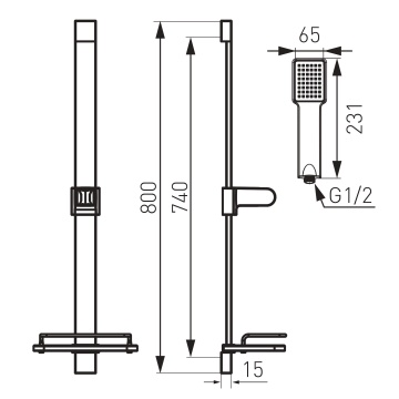 SLIDING SHOWER SETS Set de duș culisant crom N110-LA - Img 2