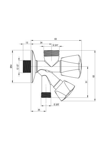 Supapă combinată Finisaj: Crom VFA_K624 - Img 2