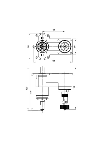 Therm Sistem BOX îngropat, cu termostat, cu comutator de duș BXY_M44T - Img 2