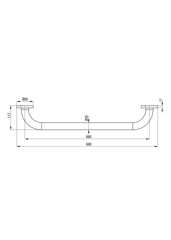 Vital Bară de susținere cu montare pe perete - 60 cm Finisaj: Oțel lustruit NIV_041C - Img 2