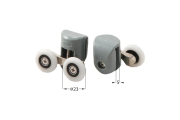 🚪 Role superioare duble pentru sticlă de 5 mm – Set 2 buc. – FI 23 mm – Cod XKCF2RU04 - Img 2