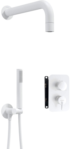 🚿 Set de duș SILIA, montaj îngropat cu BOX, pară de duș – Cod BXYZAQSM finisaj alb - Img 1