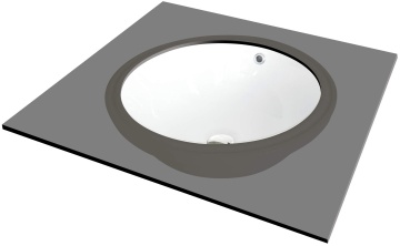 ALPINIA Lavoar ceramic, montare sub blat Finisaj: Alb CGA_6U3U - Img 1