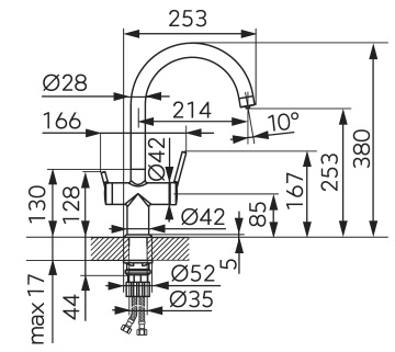 FILTERED WATTER Baterie stativă bucătărie pentru apă filtrată crom BFT41 - Img 2