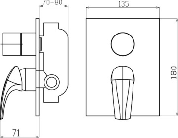 METALIA 57 Baterie încastrată cadă-duș crom 57050R,0 - Img 2