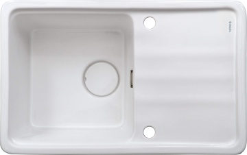 MOMI Chiuvetă ceramică, 1-cuvă cu picurător Finisaj: Alb ZCM_6113