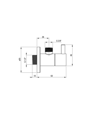 Robinet colțar, cu cap ceramic, 1/2" - 3/8" - rotund Finisaj: Negru VFA_N62R - Img 2