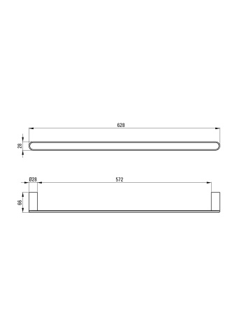Round Agățătoare cu montare pe perete, pentru prosoape - 60 cm Finisaj: Auriu periat ADR_R621 - Img 2