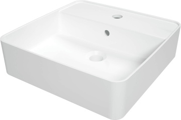 Square Lavoar ceramic, blat, cu gaură pentru baterie Finisaj: Alb CGS_6U4B - Img 1