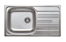 XYLO 1-BOWL S/S SINK WITH DRAINING BOARD, WITH FITTINGS, DECOR ZEX_3113 - Img 1