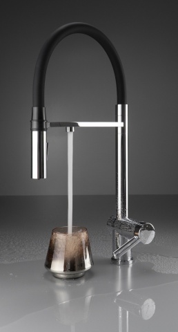 🚰 Baterie bucătărie MAGNETIC, cu racord filtru de apă & pipă flexibilă, finisaj cromat – Cod BRM_075M - Img 2